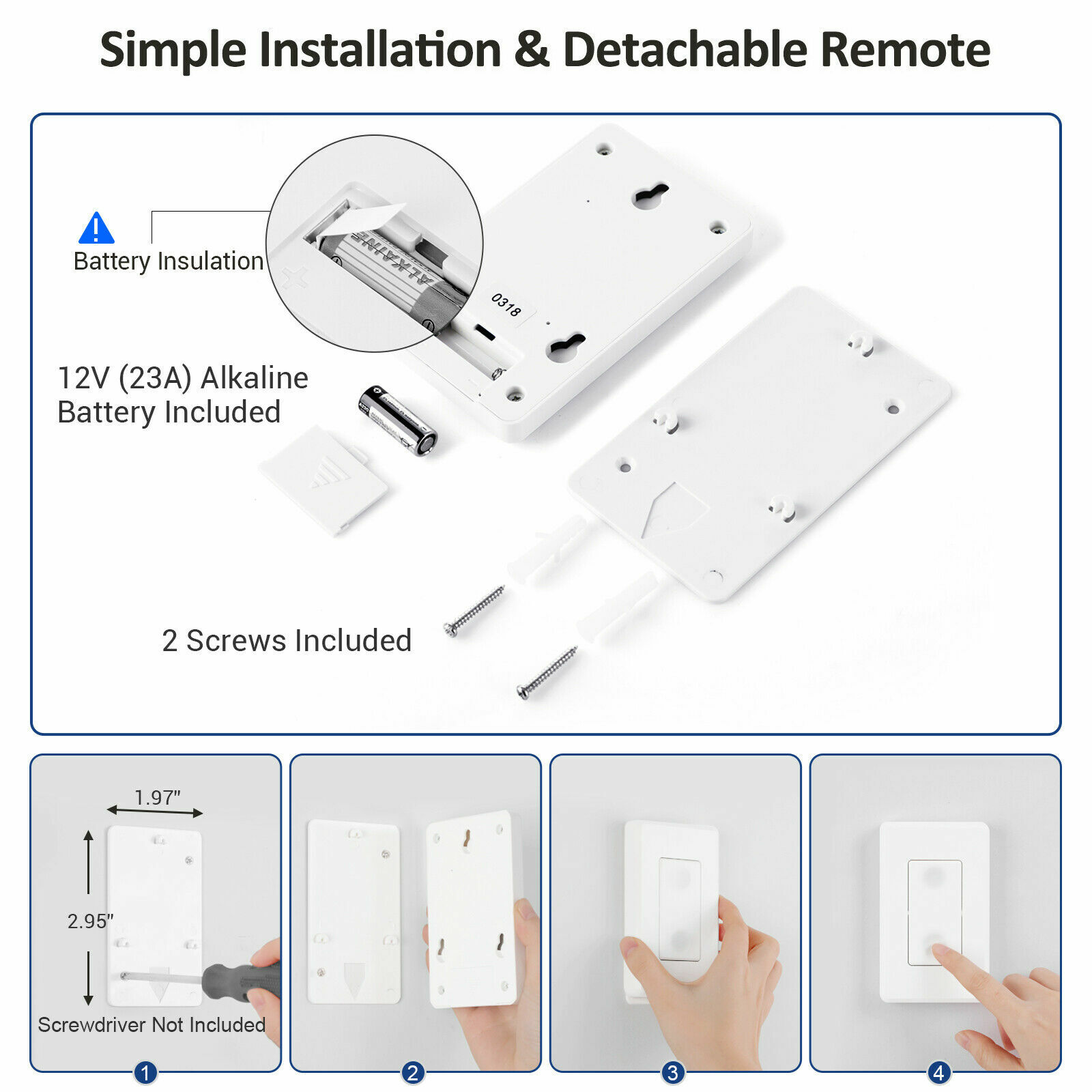 DEWENWILS Wireless Remote Light Bulb Socket Remote Control Light Wall Switch