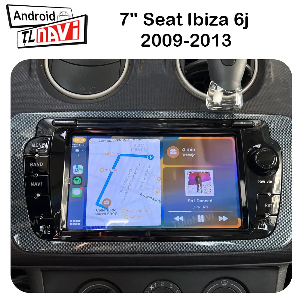 For Seat Ibiza 6j 2009 - 2013 Android 15 Car Radio Stereo Player Carplay GPS 7"