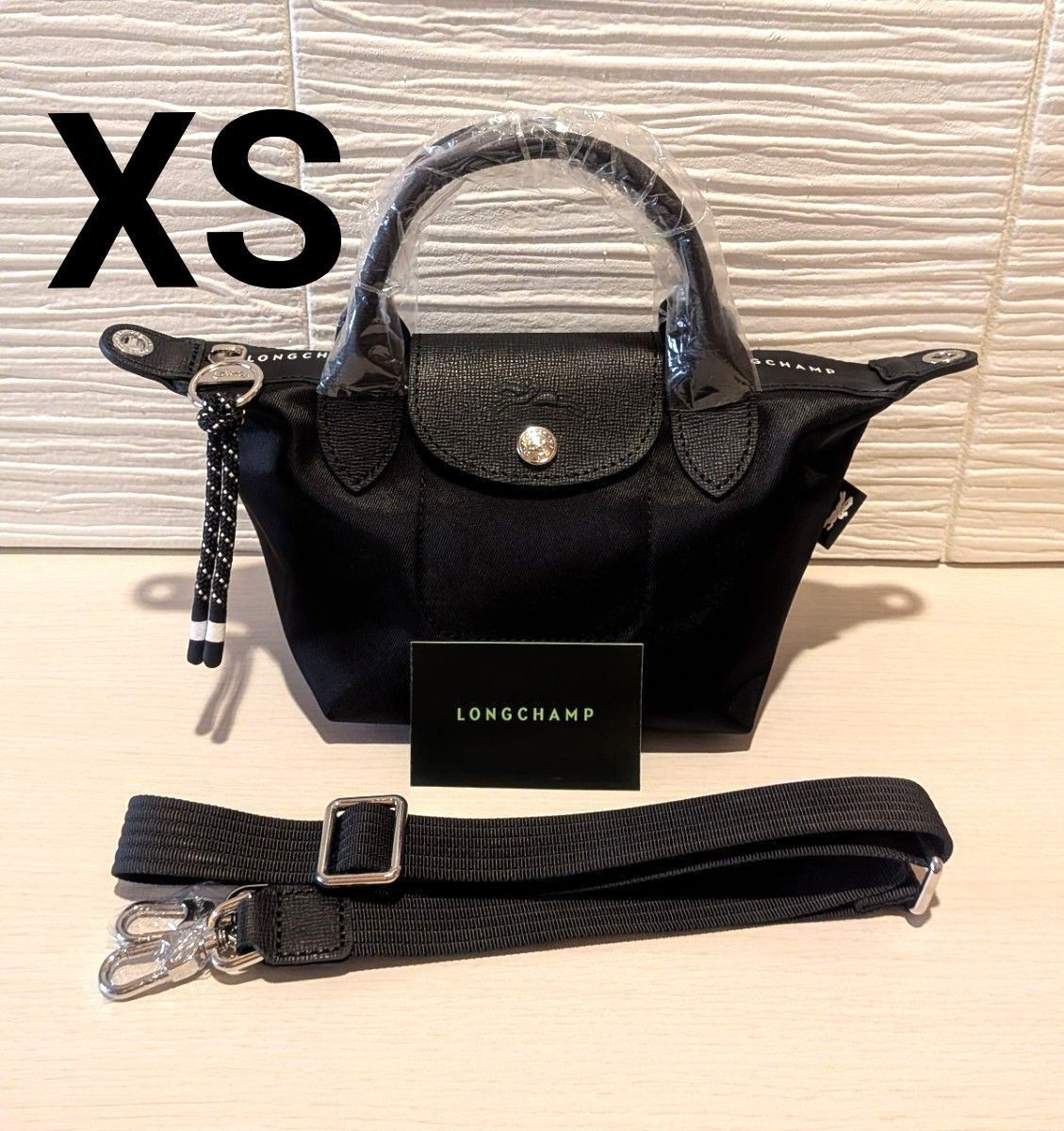 Longchamp Le Pliage Energy XS Top Handle 2way Shoulder Tote Bag Black OUTLET NEW