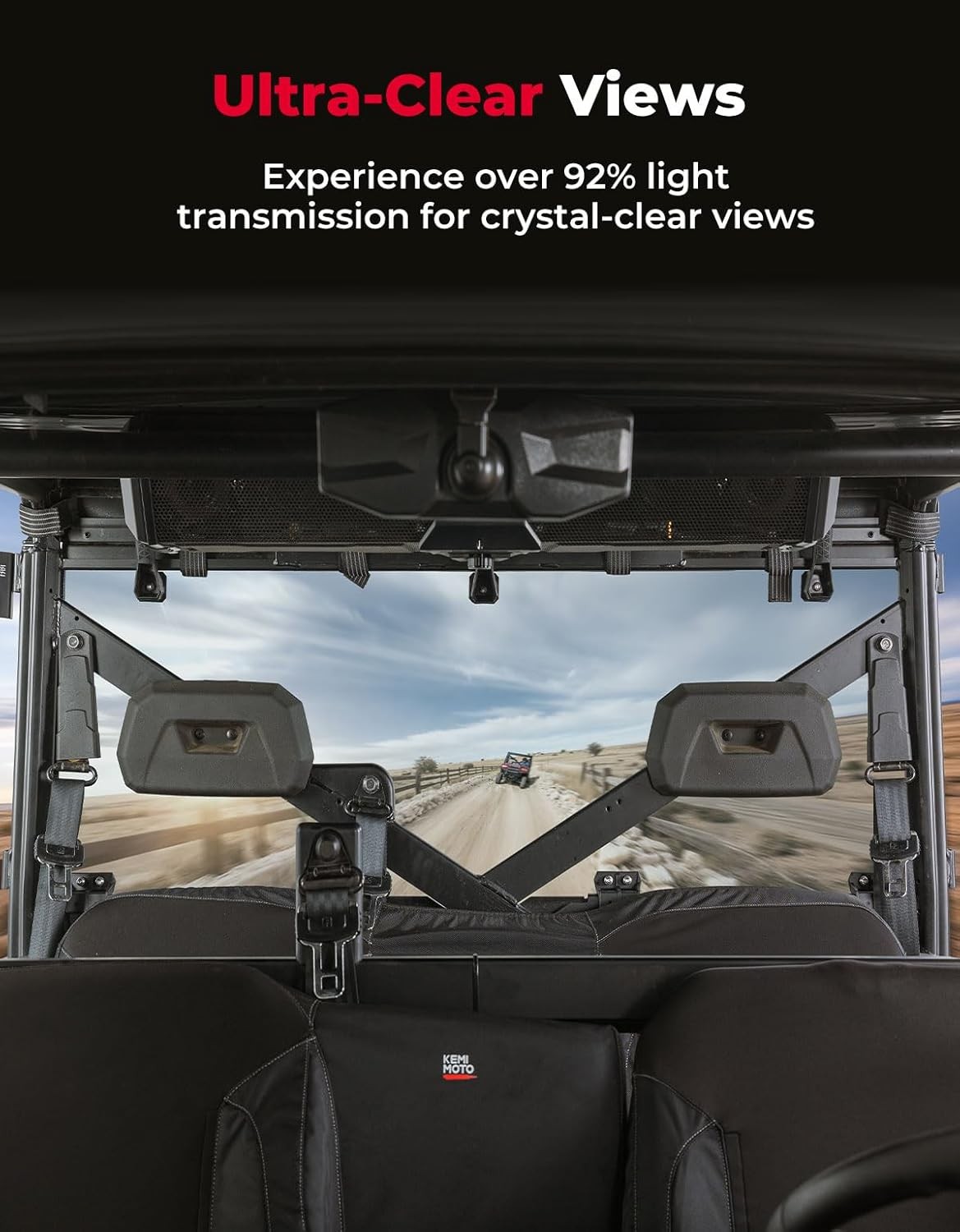 KEMIMOTO Light Tinted Rear Window, Pre-installed Back Windshield Compatible with