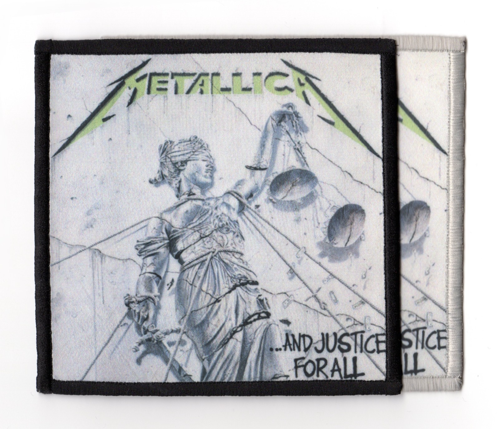 Metallica And Justice For All Patch Album Sublimated Sew On Band Square Logo