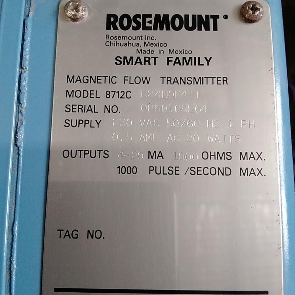 8712C R24N0 | Rosemount | Magnetic Flowmeter Transmitter, Used