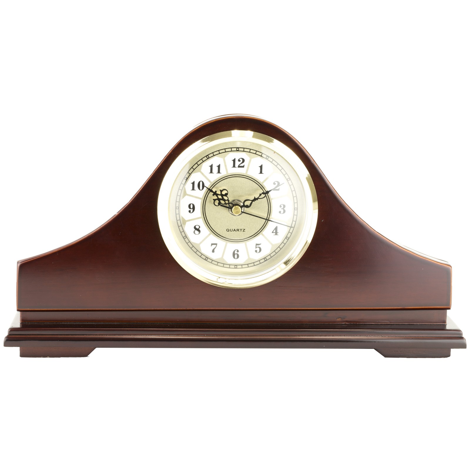 Peace Keeper MGC Mantle Gun Clock Front Panel Entry Mahogany Stain Wood Holds 1
