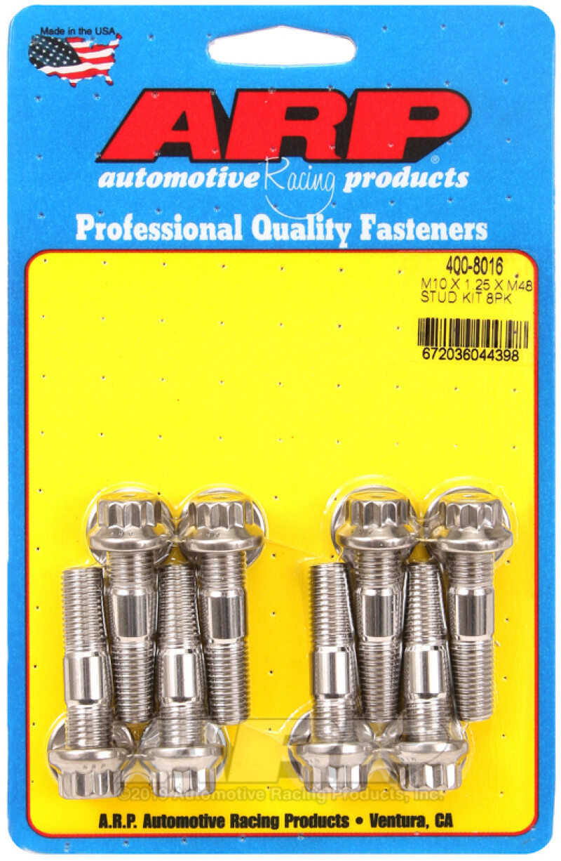 ARP For Sport Compact M10 X 1.25 X 48mm Stainless Accessory Studs (8 Pack)