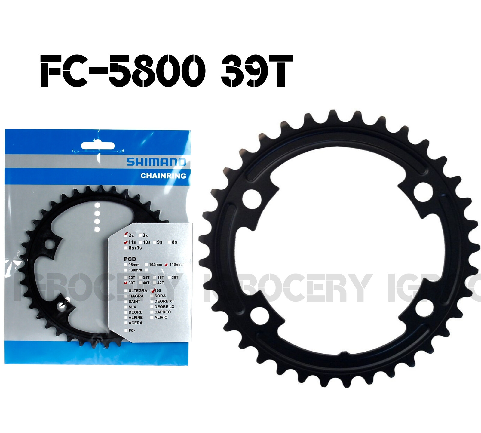 39T Shimano 105 FC-5800 110mm BCD 4 Arm Inner Chainring 39T-MD NIB