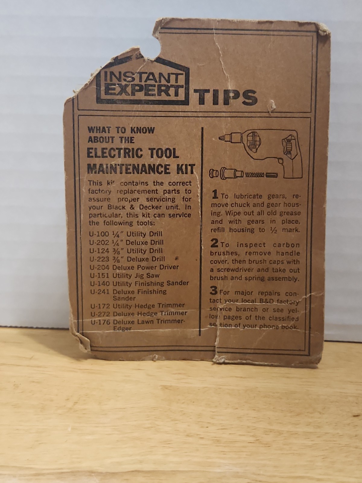 Vintage Black & Decker Electric Tool Maintenance Kit