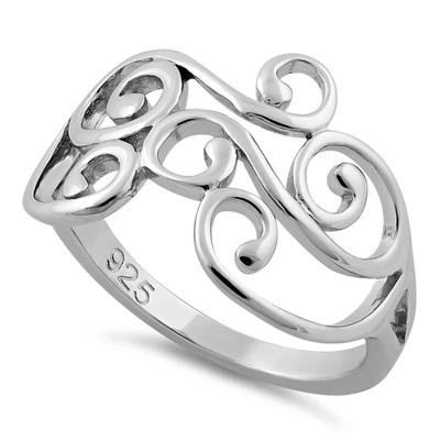 925 Sterling Silver Swirl Ring