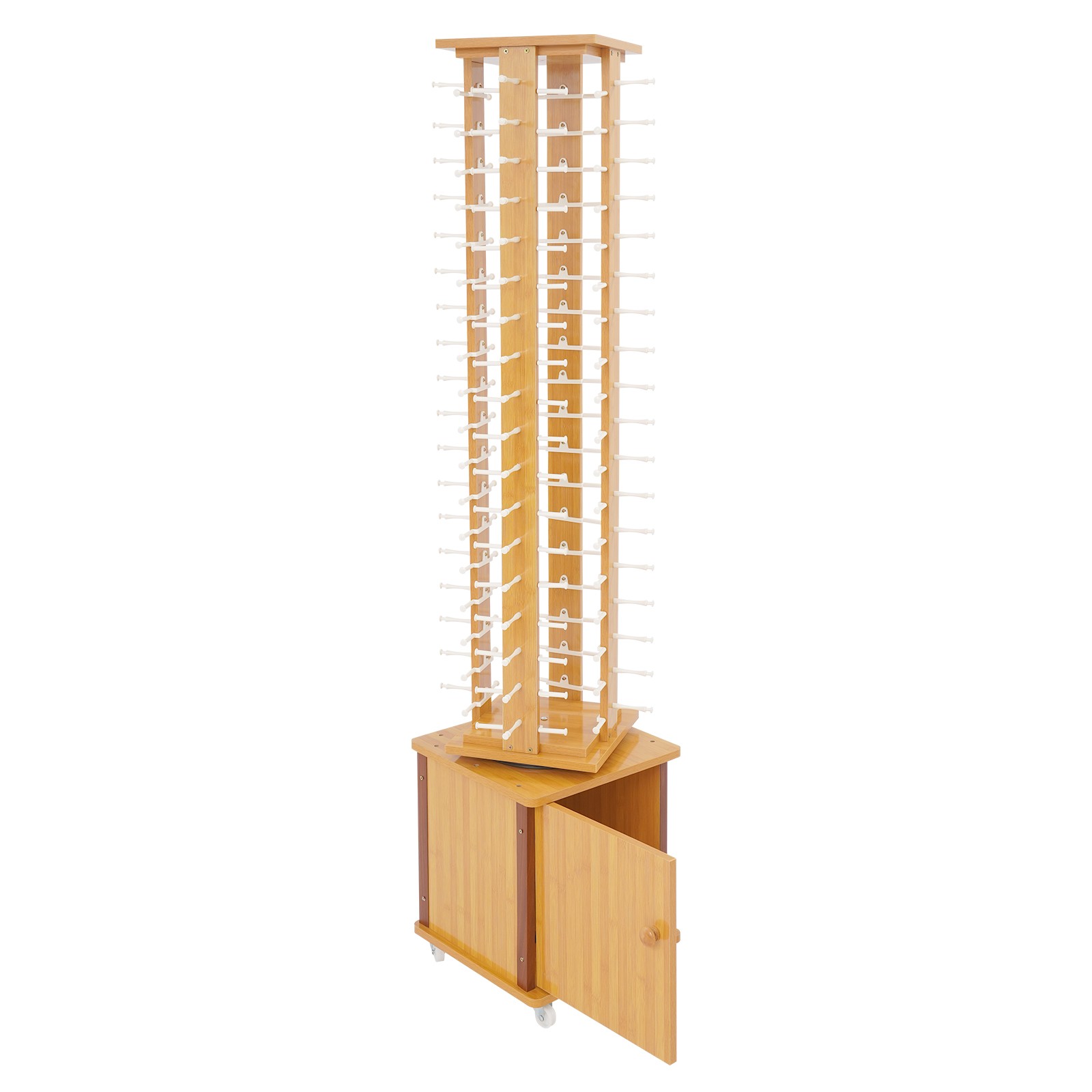 72-Pair Eyeglass Display Rack Rotating Glasses Storage Stand Floor-standing
