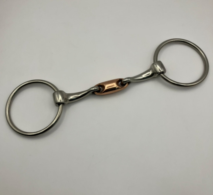 Korsteel Bit Double Jointed Loose Ring Snaffle Horse Silver Copper Stainless Ste