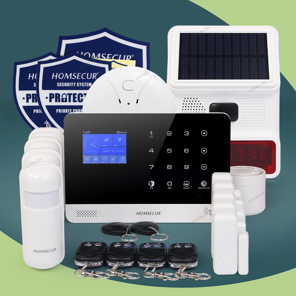 HOMSECUR Wireless WIFI 4G GSM LCD Burglar Alarm System+PIR+5*Door Sensor