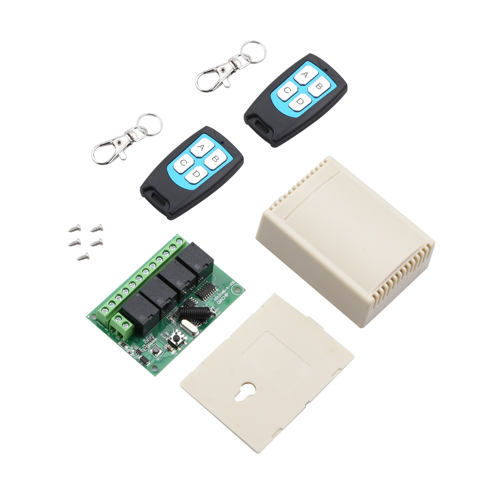 DC 6-30v 4-Channel Wireless RF Remote Control Relay Switch With 2 Receiver
