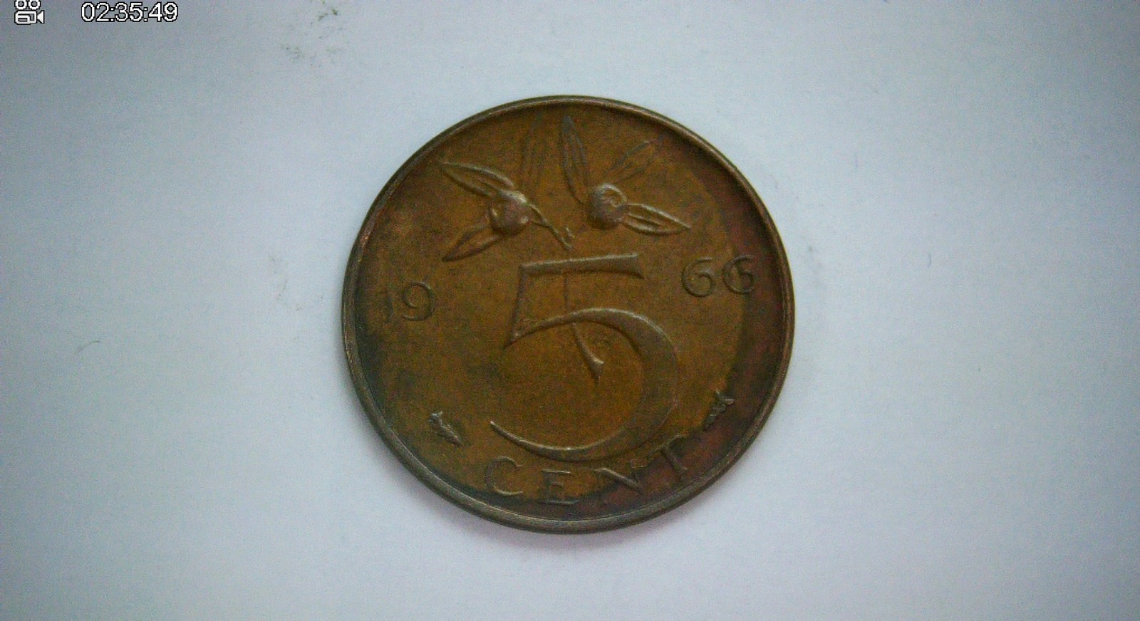 Netherlands 1966 5 Cents Juliana 5 Cent (birds reverse) Coin