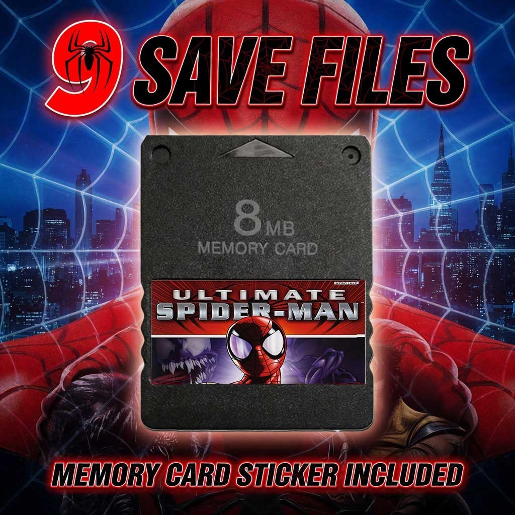 Ultimate Spider Man PlayStation 2 PS2 Memory Card Unlocked 100% Completed Saves