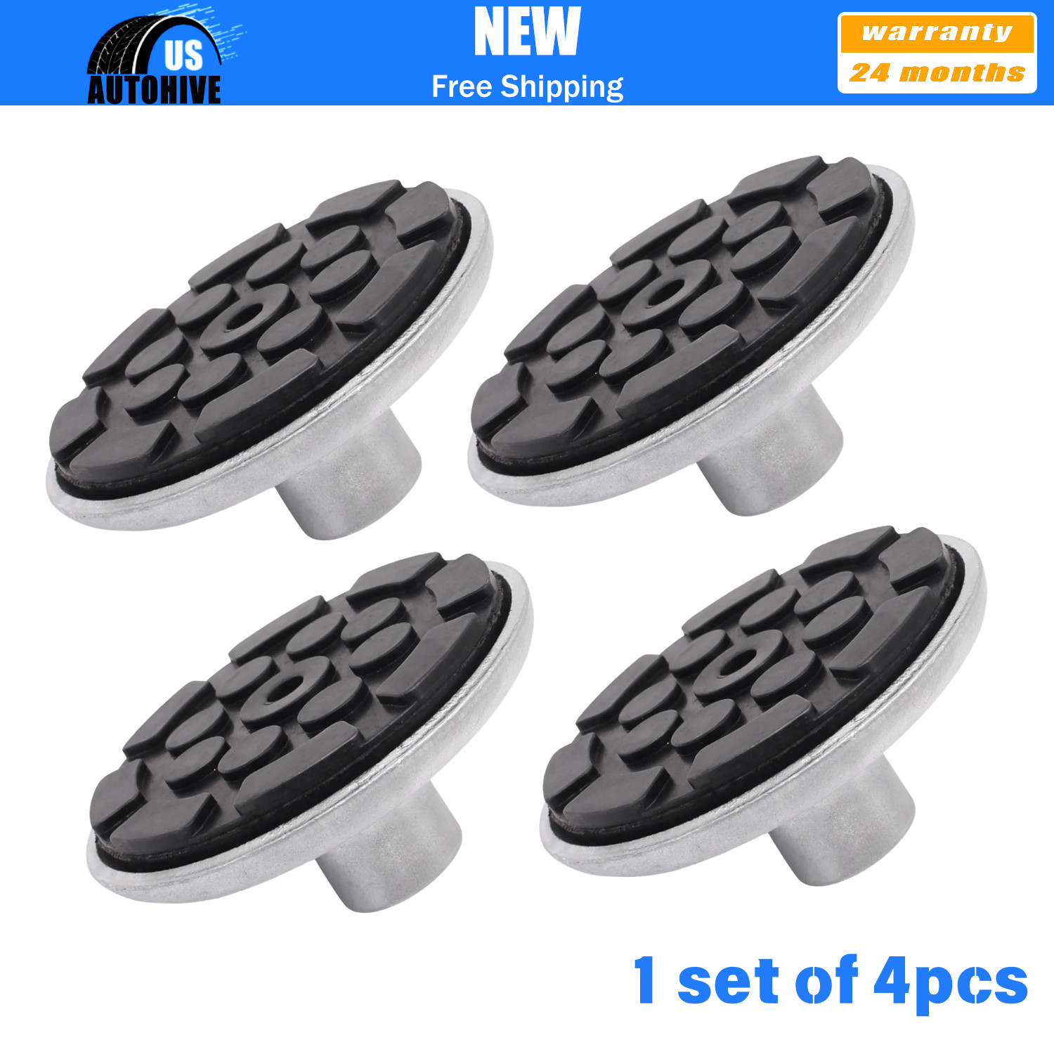 4Pcs Round Lift Pad With Rubber Pad (1 1/2" Peg) For Atlas Automotive Equipment