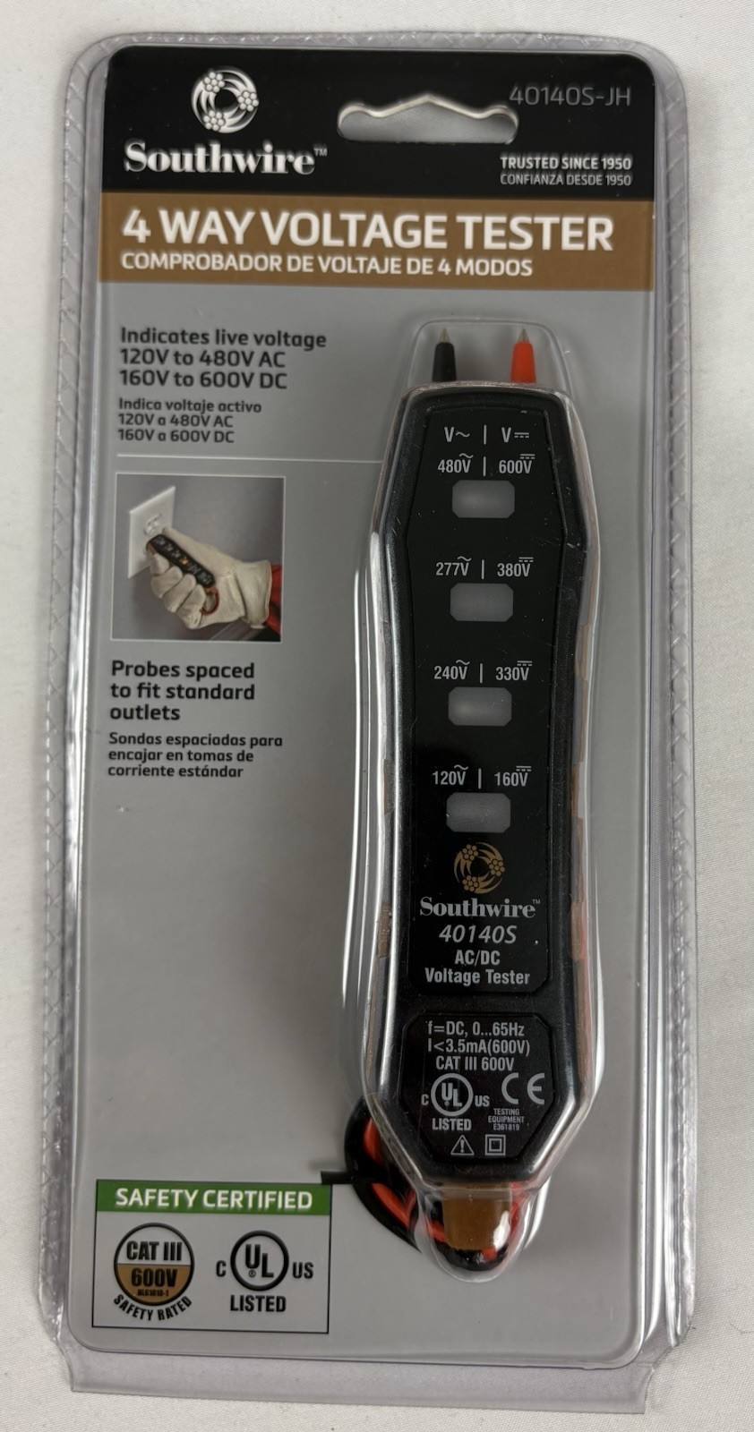 Southwire 4 Way Voltage Tester #40140S NEW IN SEALED ORIGINAL PACKAGING