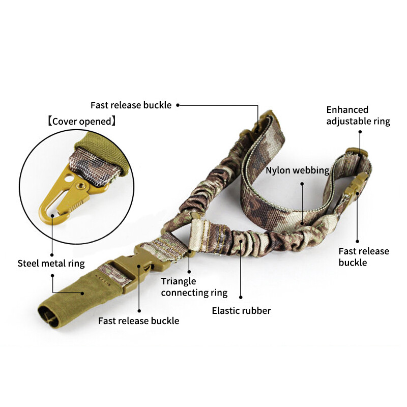 WST Tactical Single Point Sling Bungee Adjustable Quick Hook Rifle Sling Hunting