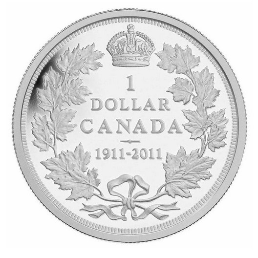 2011 Canada $1 Silver dollar from SE set : 100th anniv of the 1911 SD -coin only
