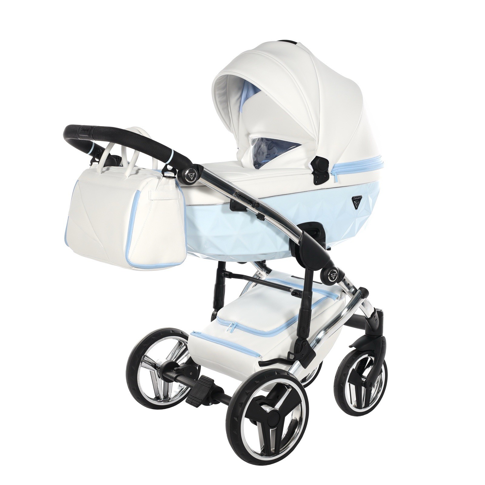 Junama Diamond Candy Stroller White Blue W/bassinet
