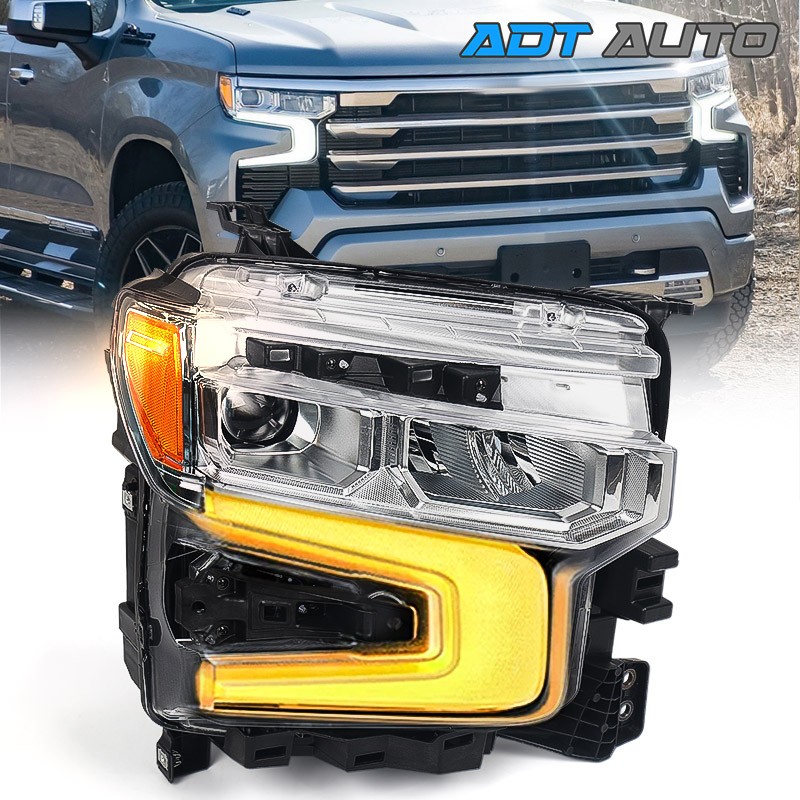 Full LED Headlight For 2022-2025 Chevy Silverado 1500 LT RST Passenger RH Chrome