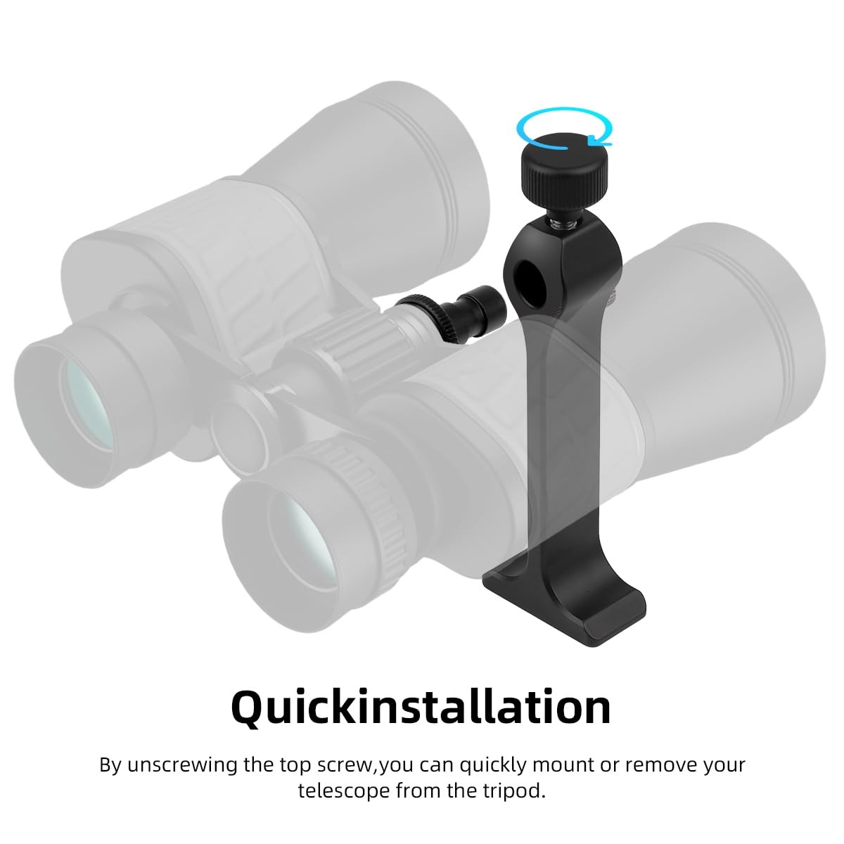 Binocular Tripod Mount Adapter With Quick Release Button 1/4 Inch Black