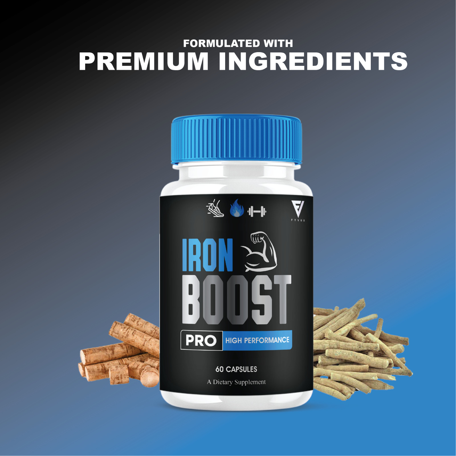 (2 Pack) Iron Boost Pro High Performance Supplement, IronBoost (120 Capsules)