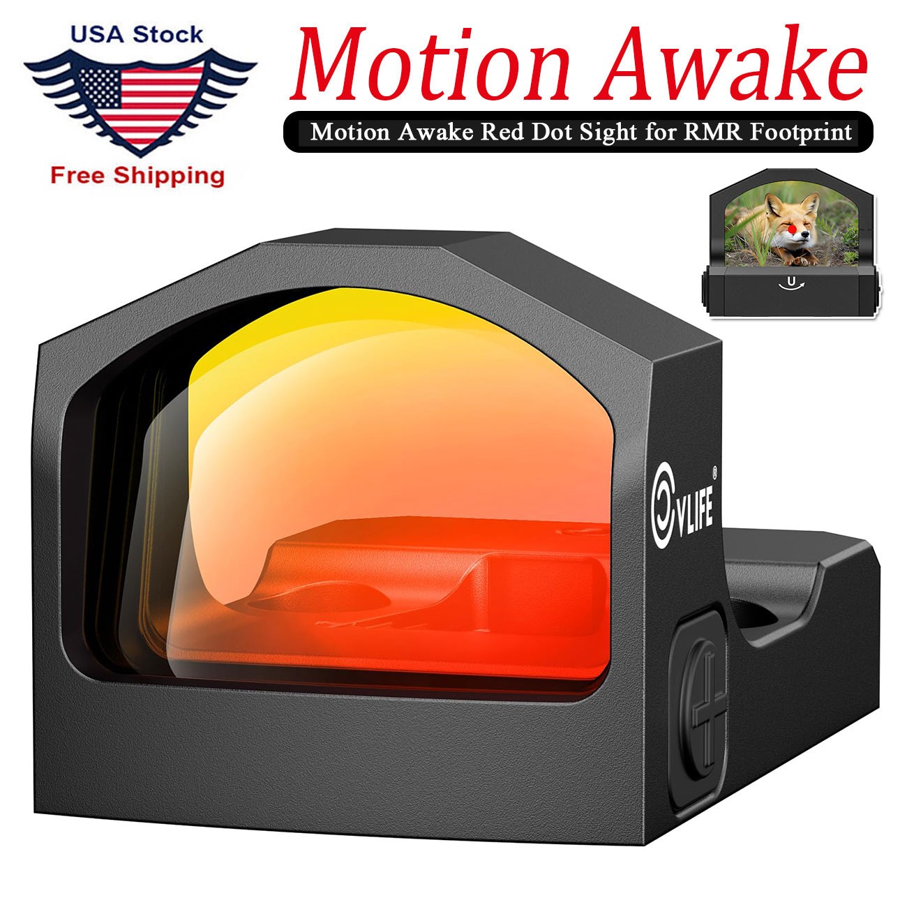 Motion Awake 2 MOA RefIex Red Dot Sight Scope For RMR Glock MOS Picatinny Pistol