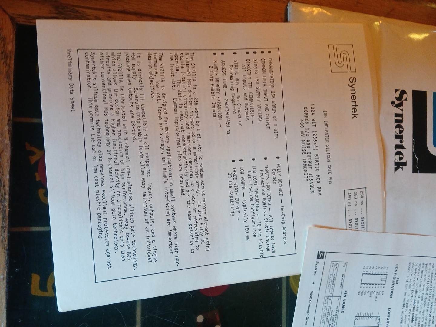 Vintage Synertek Brochures Data Sheets Folder Lot