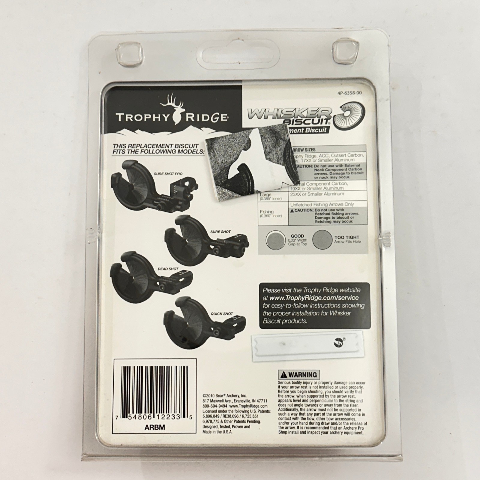 Trophy Ridge Whisker Biscuit Medium Replacement Black 4P-6358-88 New Made In USA