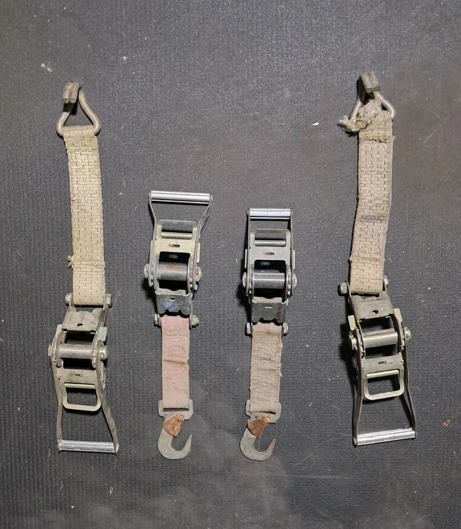 4 Pack 2" Wide Handle Ratchet Buckle for Tie-Down Straps With Straps And Hooks