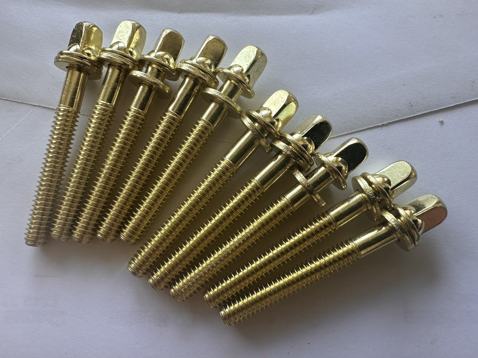 10 Drum Tension Rod 2'”(52mm) Brass  Washers THREAD 7/32"