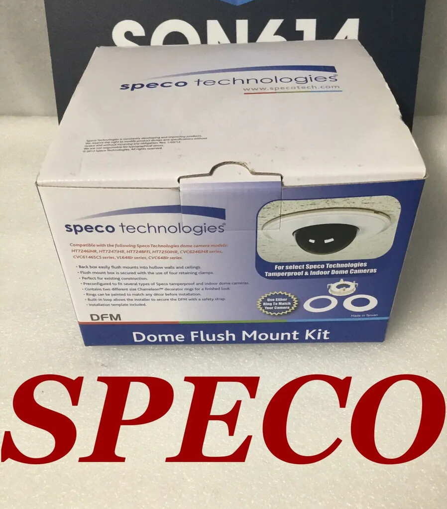 Speco Technologies DFM Tile Ceiling Flush Mount Kit For Dome CCTV Cameras NEW!