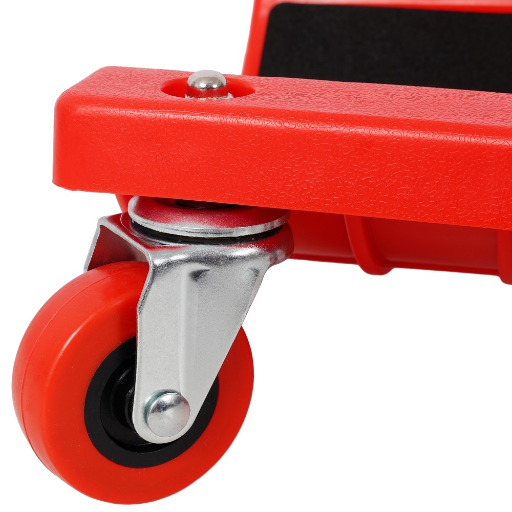 Rolling Knee Creeper w/ Tool Tray & 5 Casters for Garage, Workshop, Red