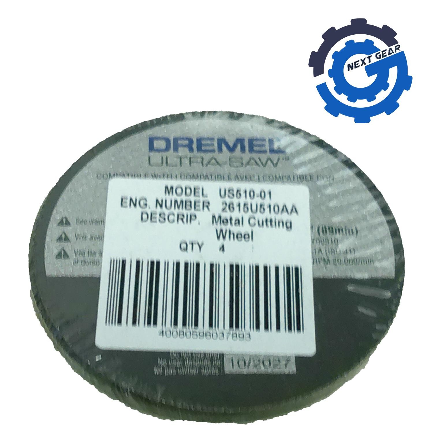 New Dremel Pack of 4 Ultra-Saw 4" Diamond Grit Metal Cutting Wheels US510-01