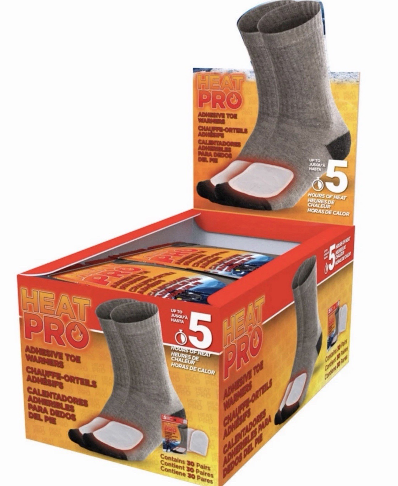 Heat Pro Adhesive Toe Warmers 26 Pairs 60Individual 5 Hours Heat EXP 2029 Sealed