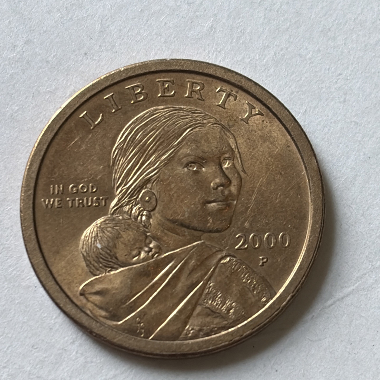 Sacagawea Native American 2000-$1 Dollar Coin, “Wounded Eagle” Edition