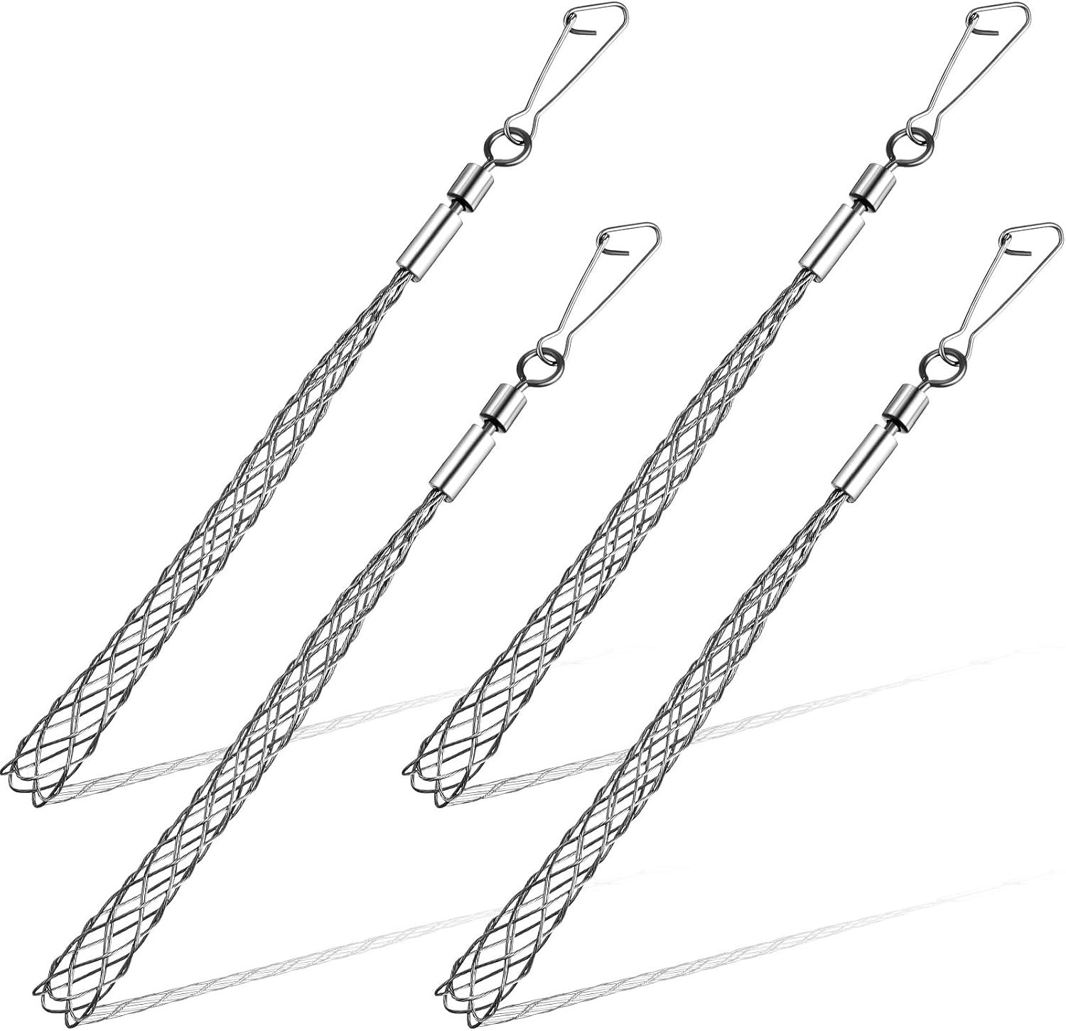 4 Pcs 1/2 in Wire Pulling Grip Mesh Cable Pulls Metal Cable Puller Socks Wire...