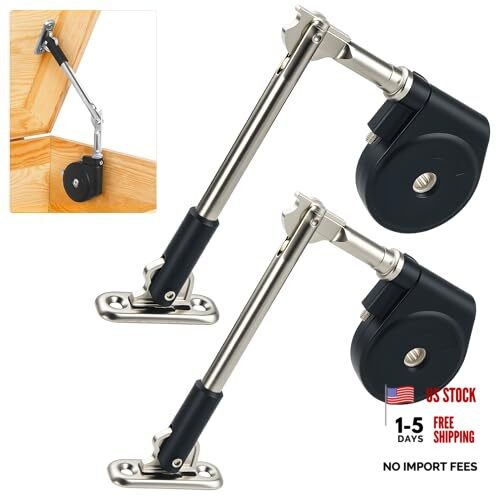 Macaro Lid Stay 105 Degree Open, Chest Hinges for Woden 2pcs lid hinges black