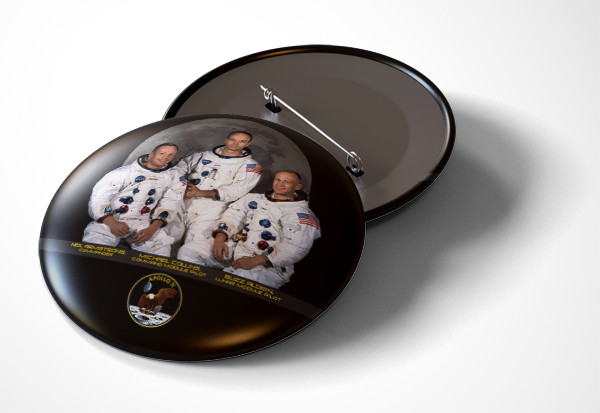 Apollo 11 NASA Crew Portrait - pin pinback button