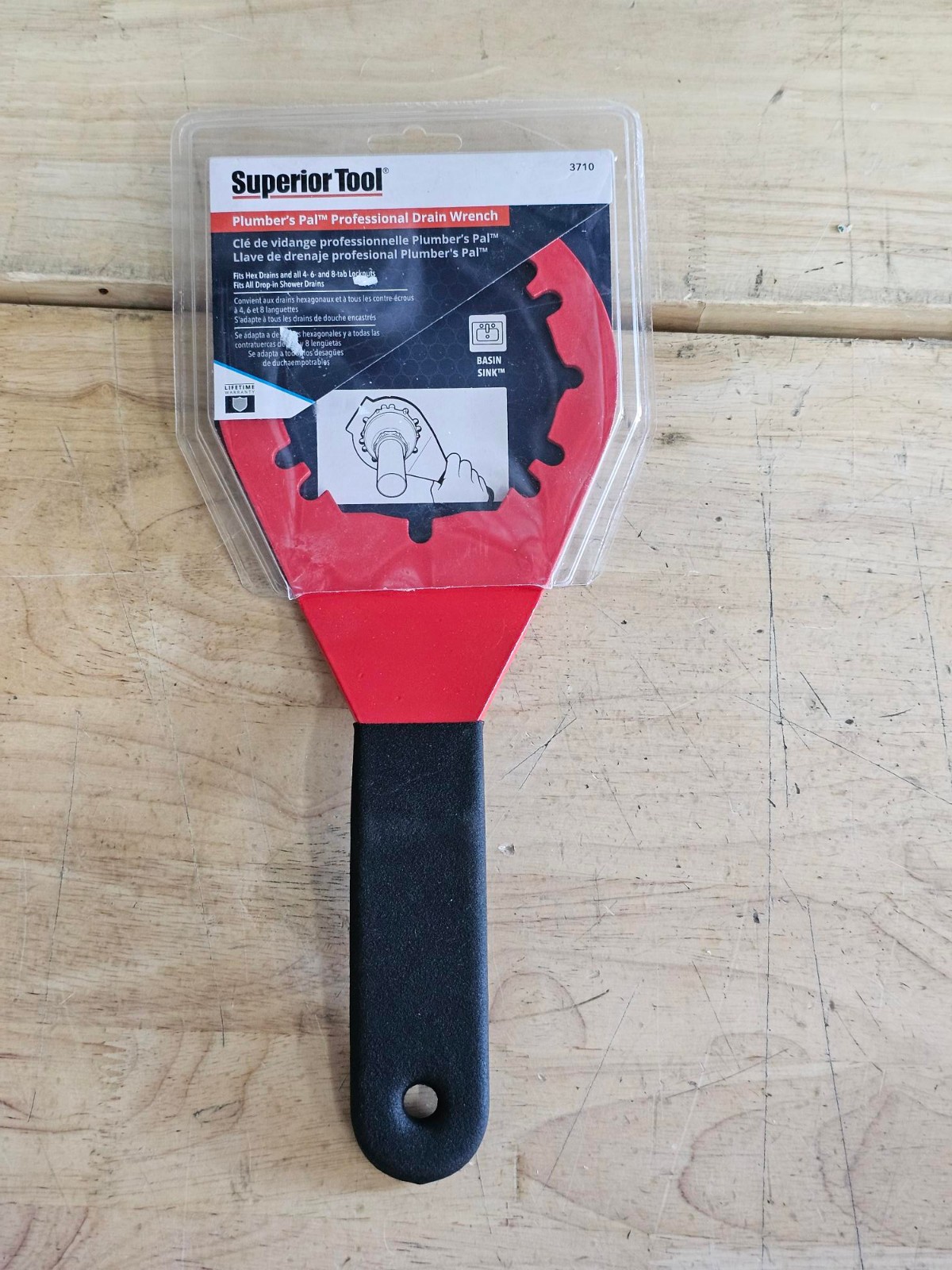 Superior Tool 03710 Zinc & Rubber Self-Adjusting Drain Wrench