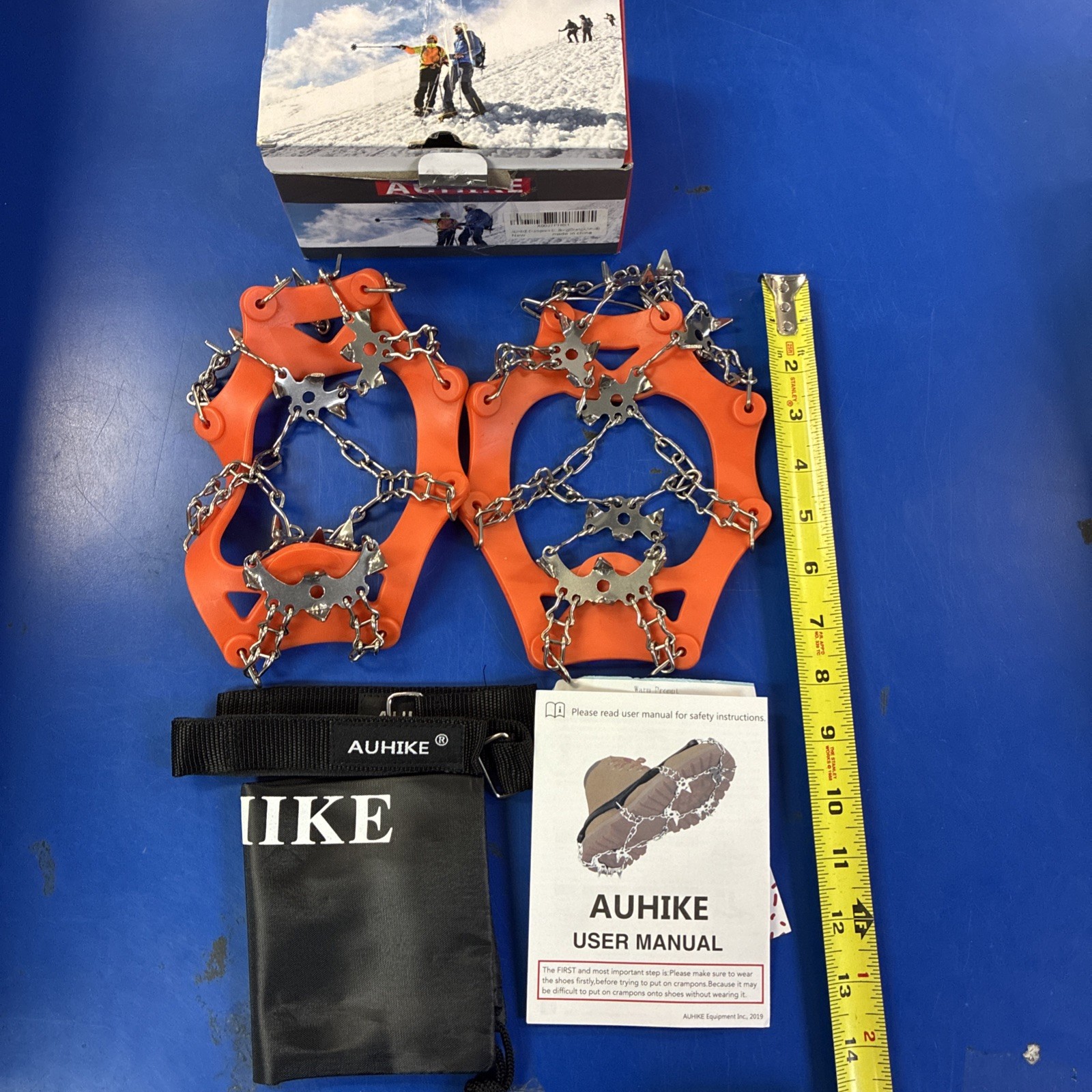 AUHIKE CRAMPONS ICE CLEATS TRACTION SNOW GRIPS TRACTION CLEATS SYSTEM SMALL SIZE