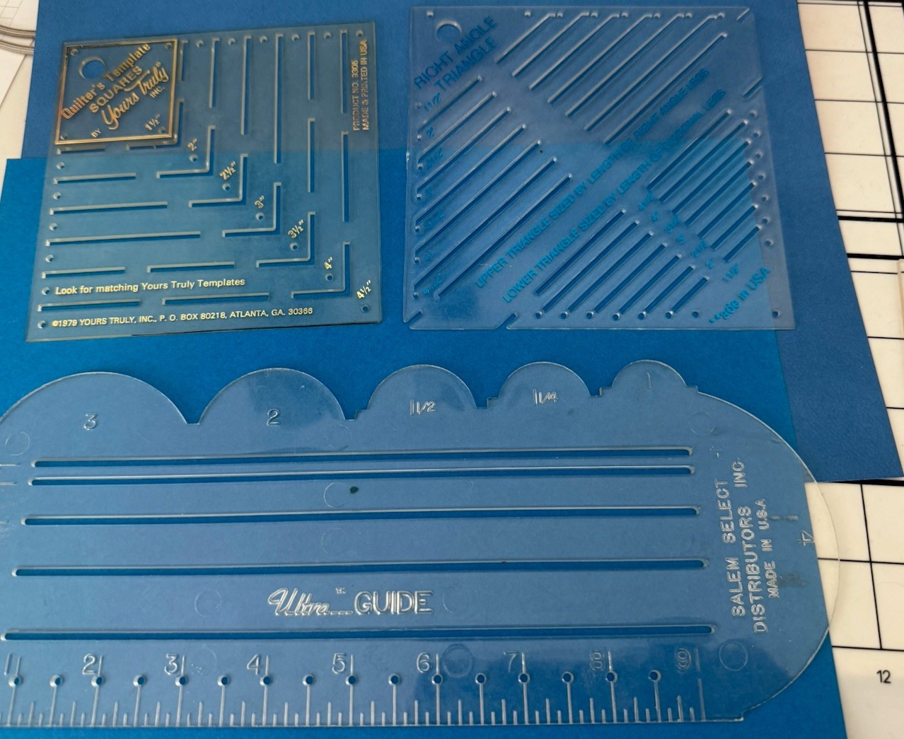 Quilt Rulers Lot of 3 Quilting Templates sewing craft