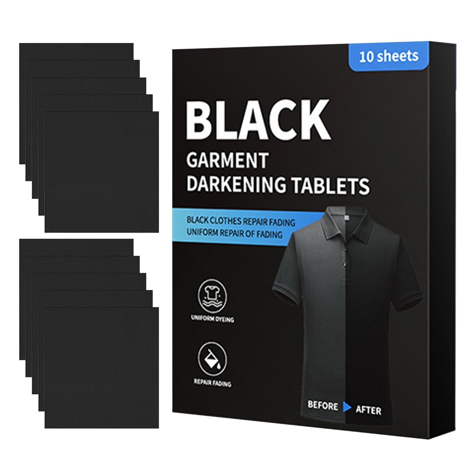 10 Count Fabric Guard Black Clothing Color Restorer Laundry Color Catcher Sheets