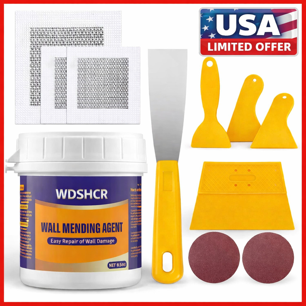 Drywall Repair Kit Wall Hole Patch Spackle Putty Scraper Mesh Tools Set