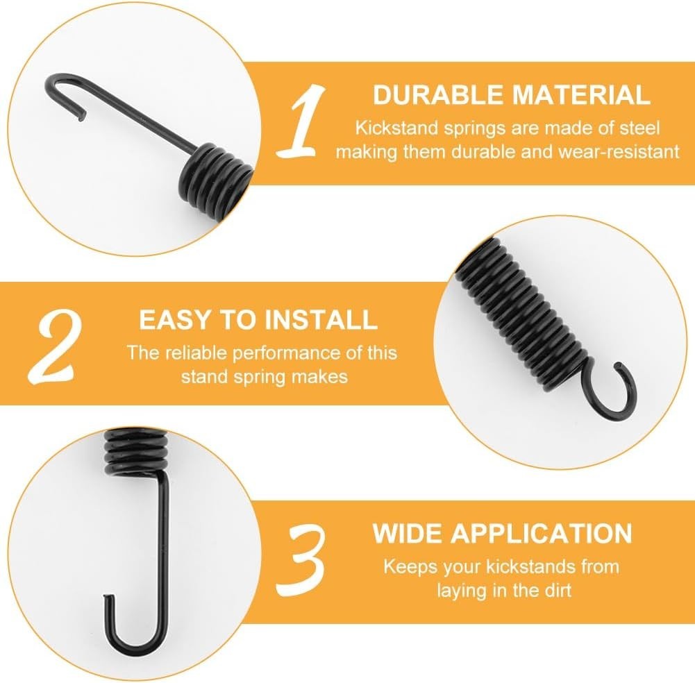 Versatile Black Kickstand Springs (2pcs) - 10cm Steel for Motorcycles & Scooters
