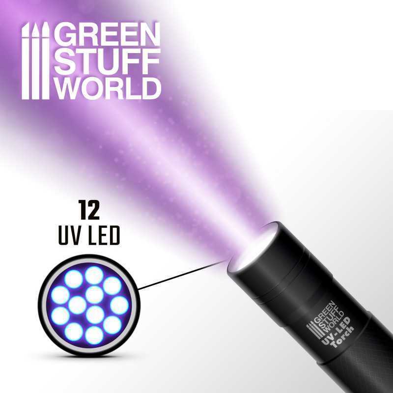 Green Stuff World: Ultraviolet Torch - UV LED Light - Resin Curing - 12 LED