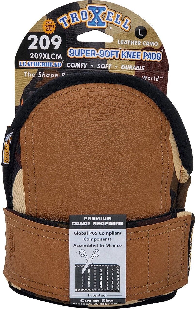Troxell Super-Soft Leatherhead Kneepads - Large Size, Camo
