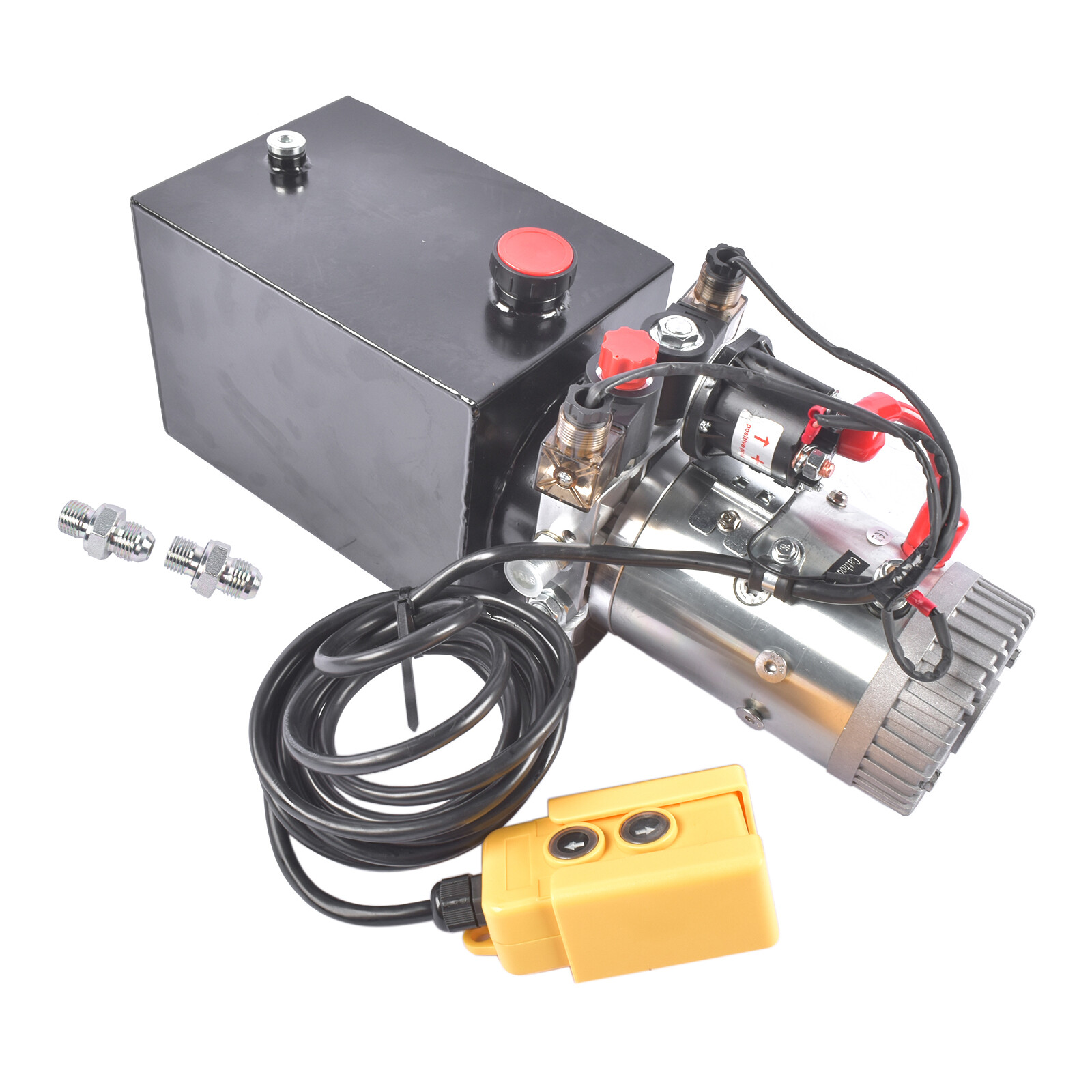 6 Quart Hydraulic Pump Double Acting DC 12V Dump Trailer Power Unit Pack