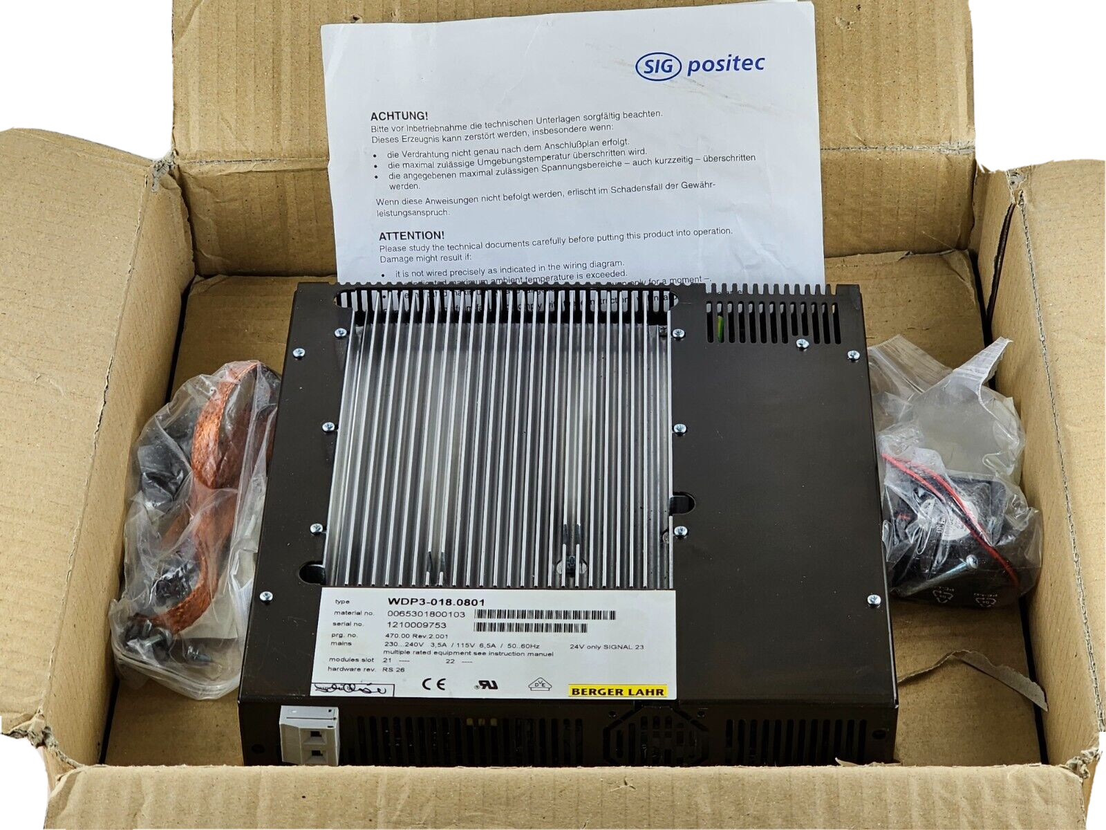 NEW Schneider Electric Berger Lahr WDP3-018.0801 SIG Stepper Motor Controller