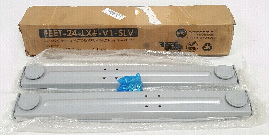 ESI Set of 24" Feet for Victory/Triumph LX Desk Silver 24LX#-V1-SLV New Open Box