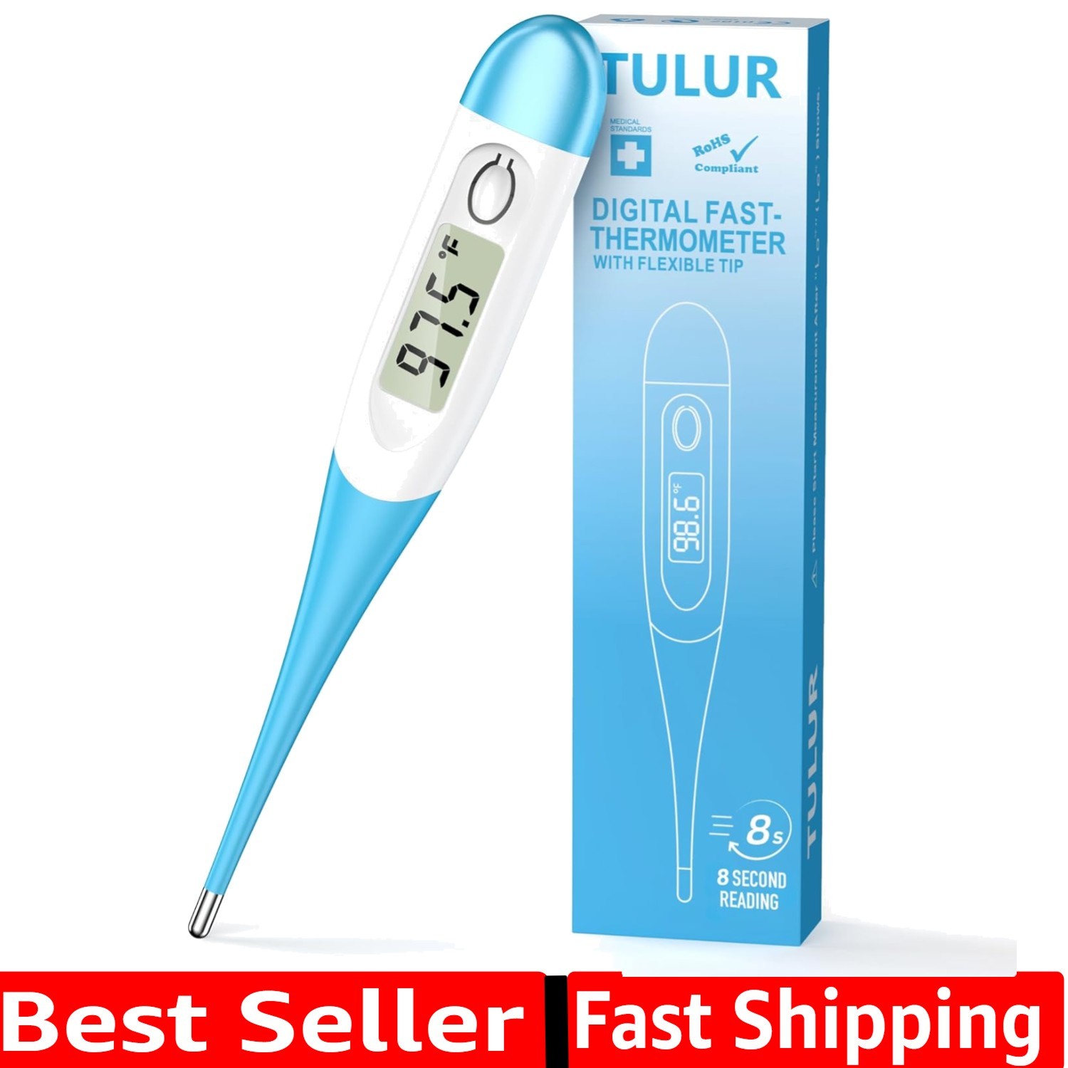Thermometer for Adults and Kids with 8 Seconds Fast Accurate Reading, Acctrat...